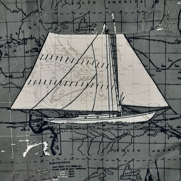 Chaps Explorer Sailboat Button Down Shirt Green/Gray Vented Men's Medium - Picture 7 of 9